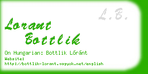 lorant bottlik business card